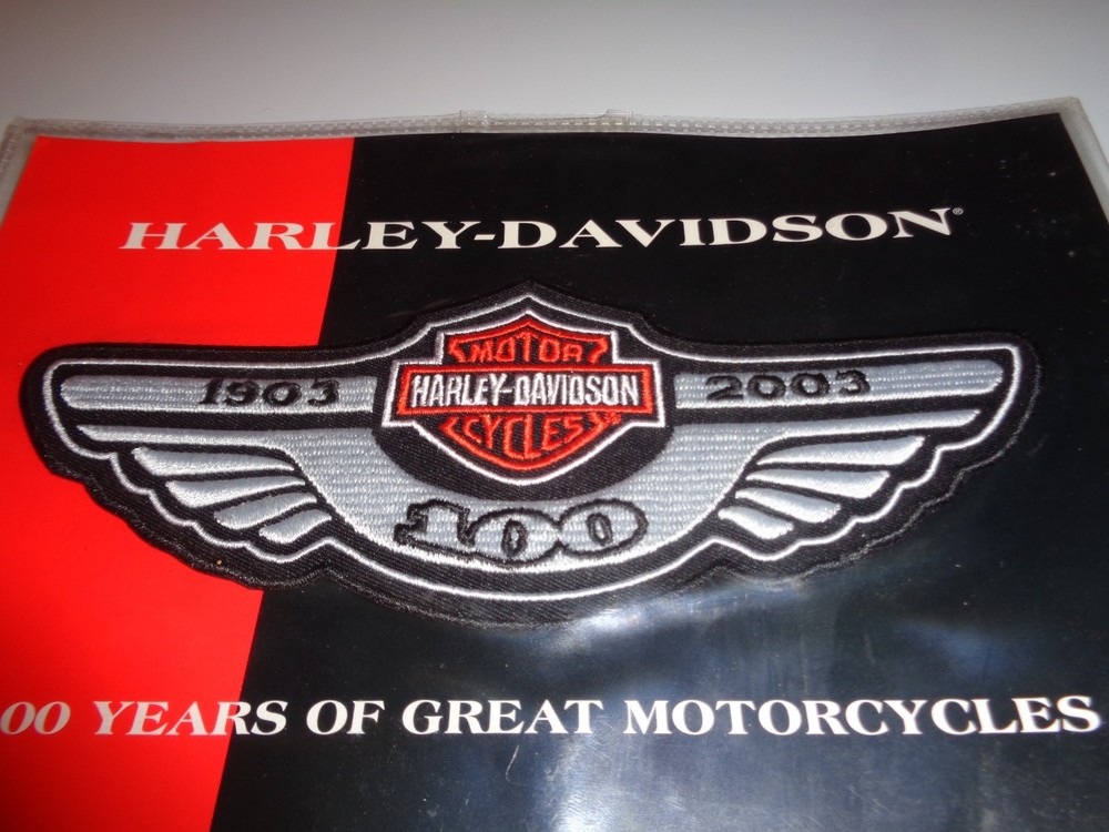 2003 Harley Davidson 100th Anniversary Wings Patch and Harley  100th Ann.  Pin