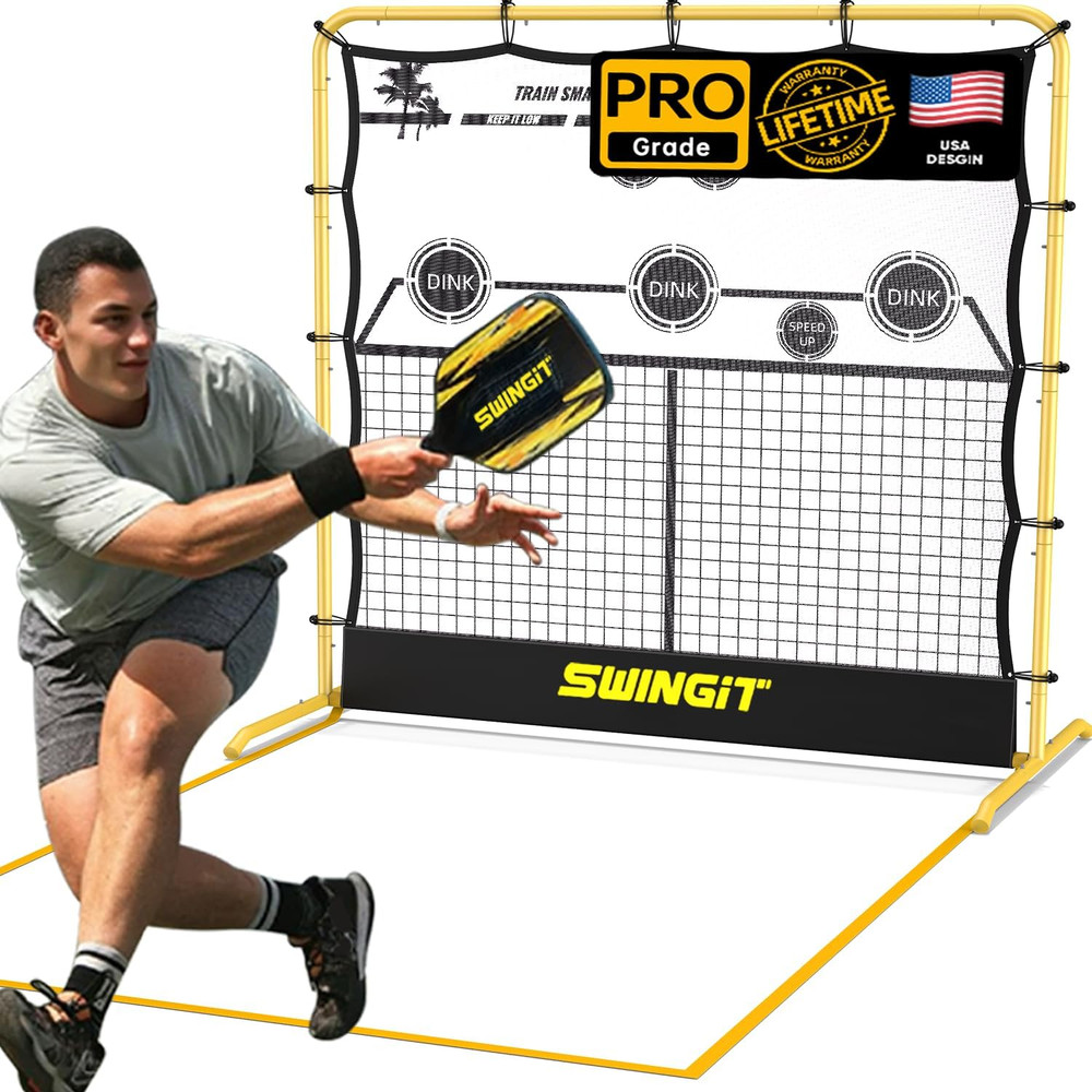 Portable Pickleball Rebounder Net with Lines System for Solo Training