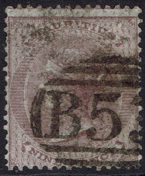 MAURITIUS 1860 QV 9D NO WMK USED
