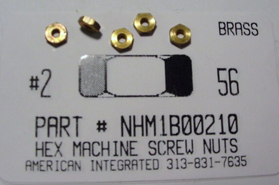#2-56 Hex Machine Screw Nuts Solid Brass (100)