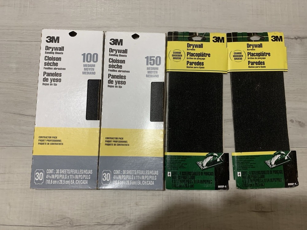 Sanding sheets 100 150 GRIT Sandpaper Drywall Plaster 3M