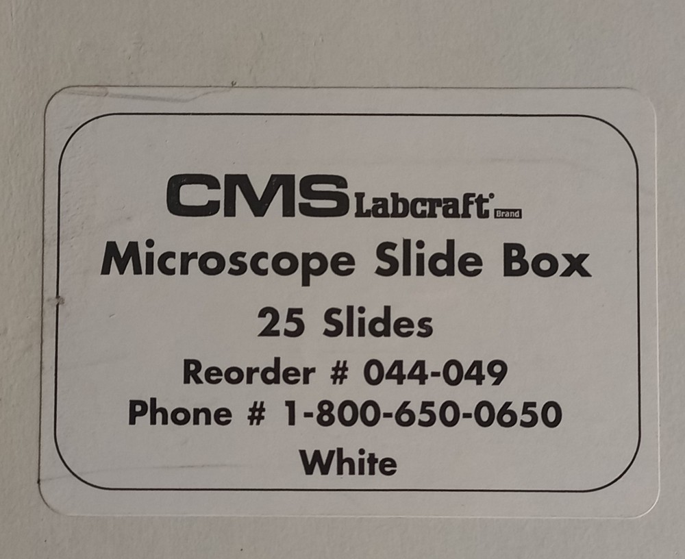 CMS Labcraft Microscope Slide Box (White) with a capacity for 25 slides 2 рs