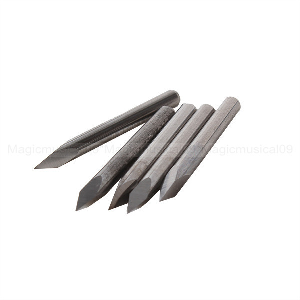5x Carbide Steel 45 Degree 0.1mm CNC Router Triangular Pyramid Engraving Bits