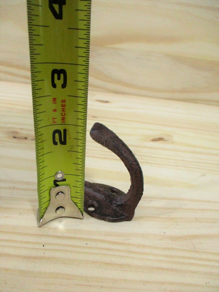 5 Small Rustic Coat Hooks Cast Iron Wall Mount Hat Hook Towel Dog Leash Key Cap