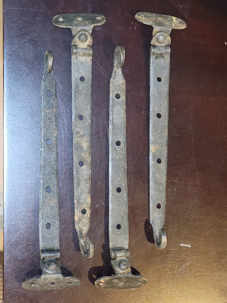 Antique Wrought Hinges with End Curl - FOUR!