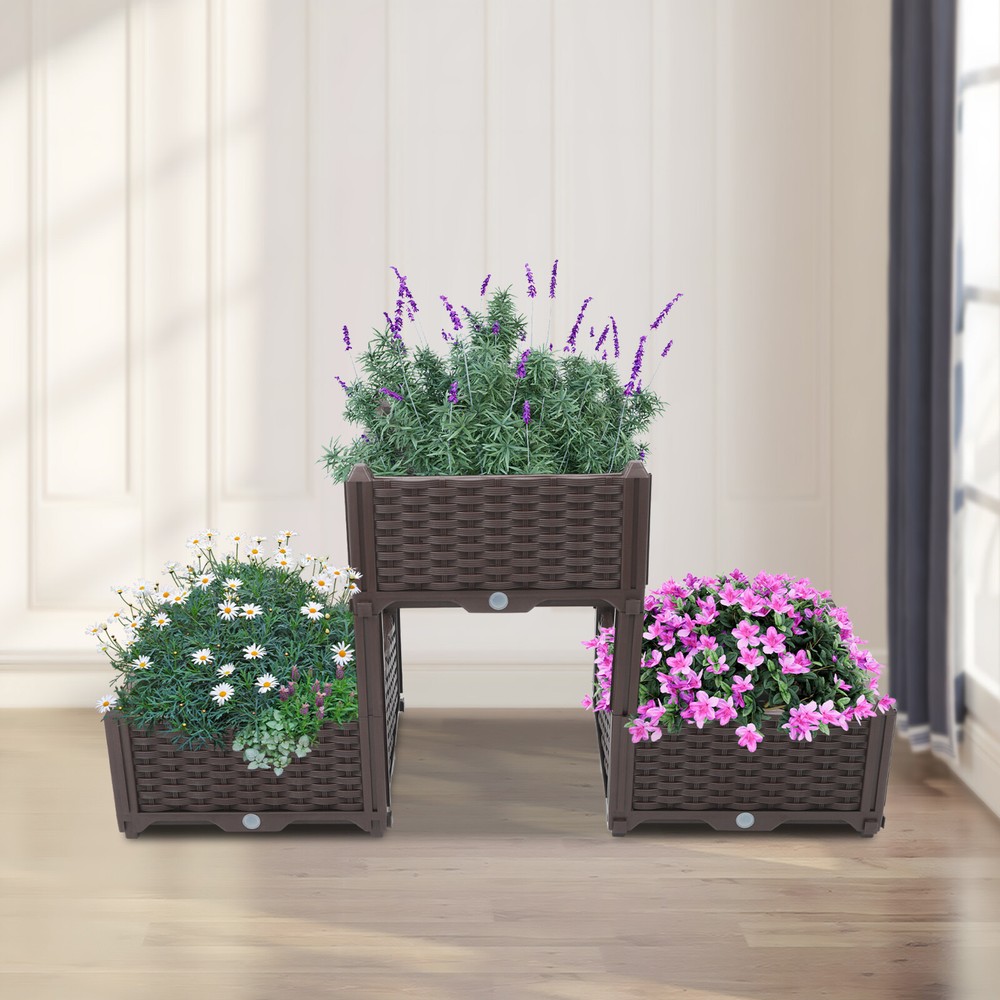 Elevated Garden Planter Box with Drainage, Perfect for Vegetables & Herbs