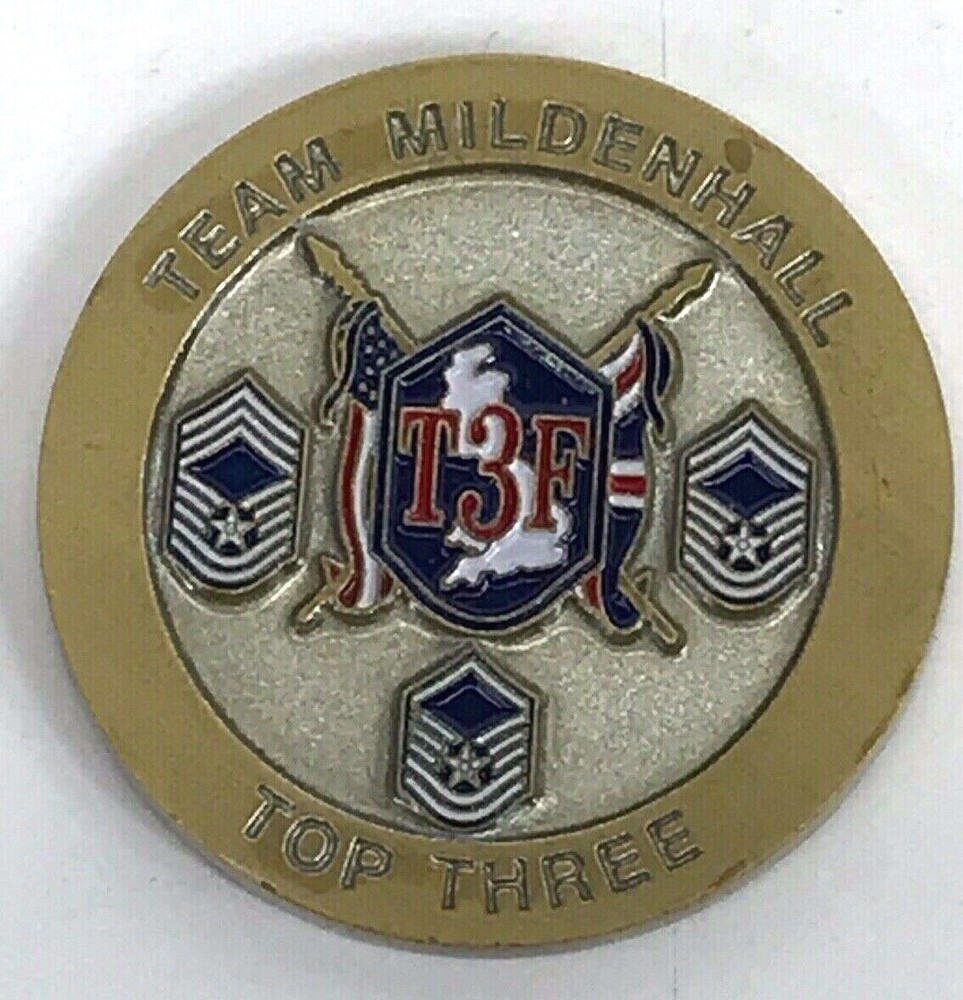 US Air Force Team Mildenhall Top Three Challenge Coin