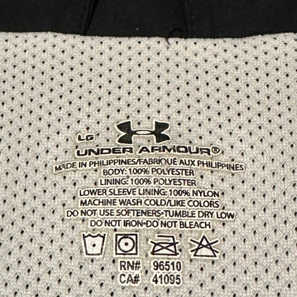 Under Armour Mens Large Full Zip Jacket Windbreaker Black