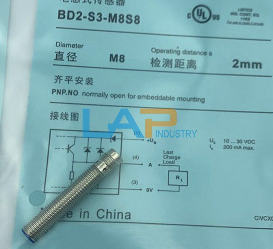 1Pc,inductive proximity switch BD2-S3-M8S8  10...30VDC 200mA