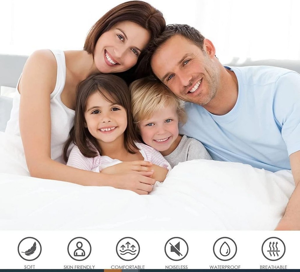 Utopia Bedding Mattress Protector Zippered Queen Size, 100% Queen, White