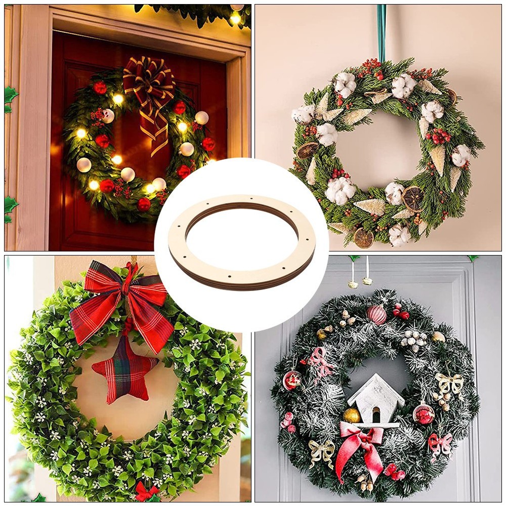 2 Pcs Wooden Wreath For Crafts Frames Practical Wreath Making