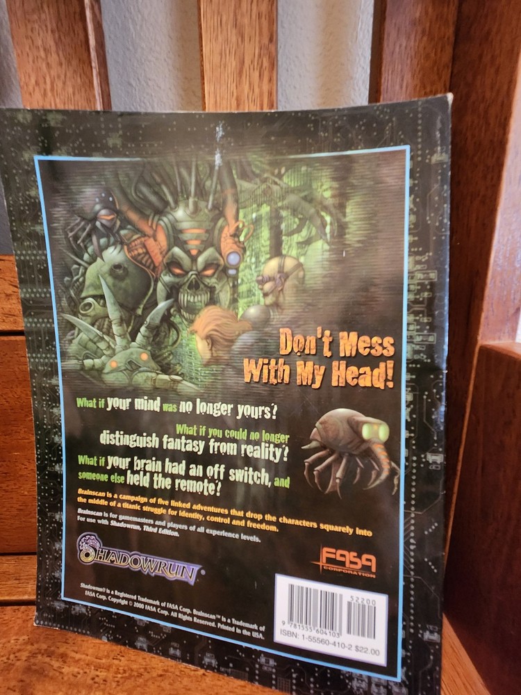 Shadowrun 3e RPG Brainscan Excellent Condition