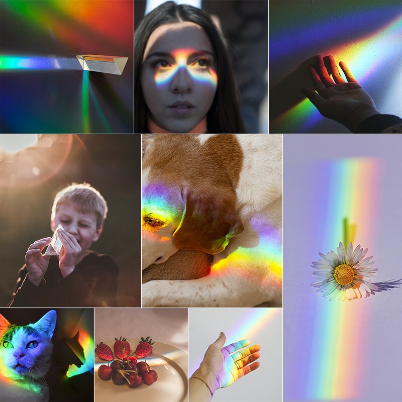 Triangular Prism 25*25*80mm Rainbow Crystal Glass Effects Filter Studio Shooting