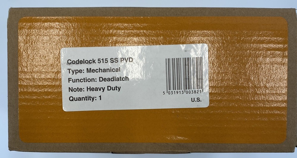 Codelock Mechanical Keypad Leverset W/ Code Free Feature Heavy Duty 515 SS PVD
