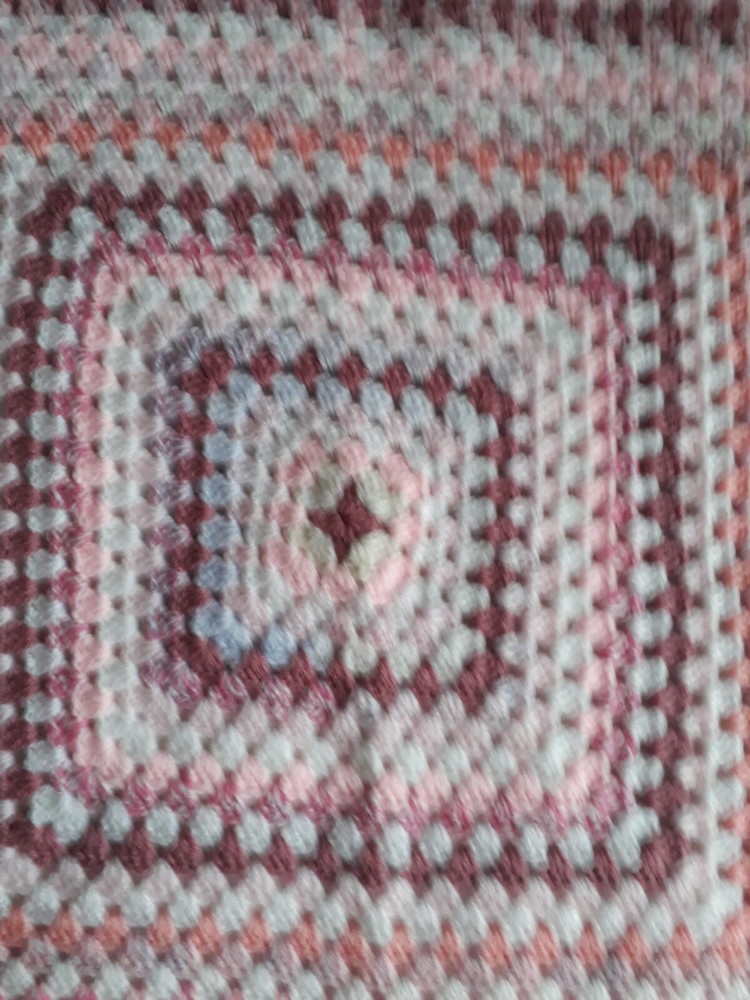 Hand crochet baby pram/cot blanket - pinks & white