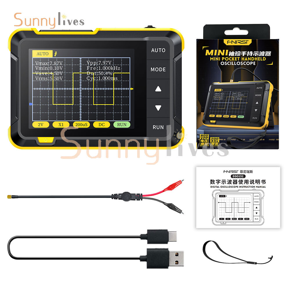 FNIRSI DSO152 Handheld Mini Oscilloscope Type-C Portable Digital Oscilloscope US