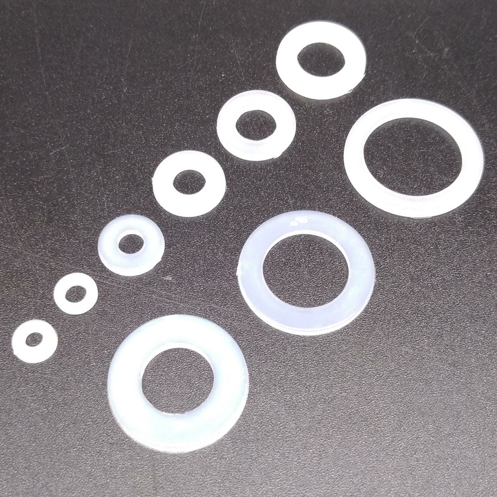 1500pcs White Nylon Flat Washers Assortment Kit