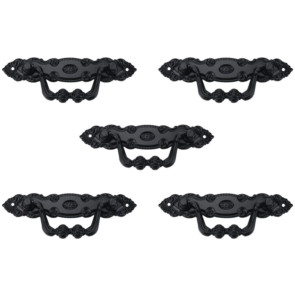 10pcs Antique Style Bail Handles Classical Black Decorative Drop Pulls for Do...