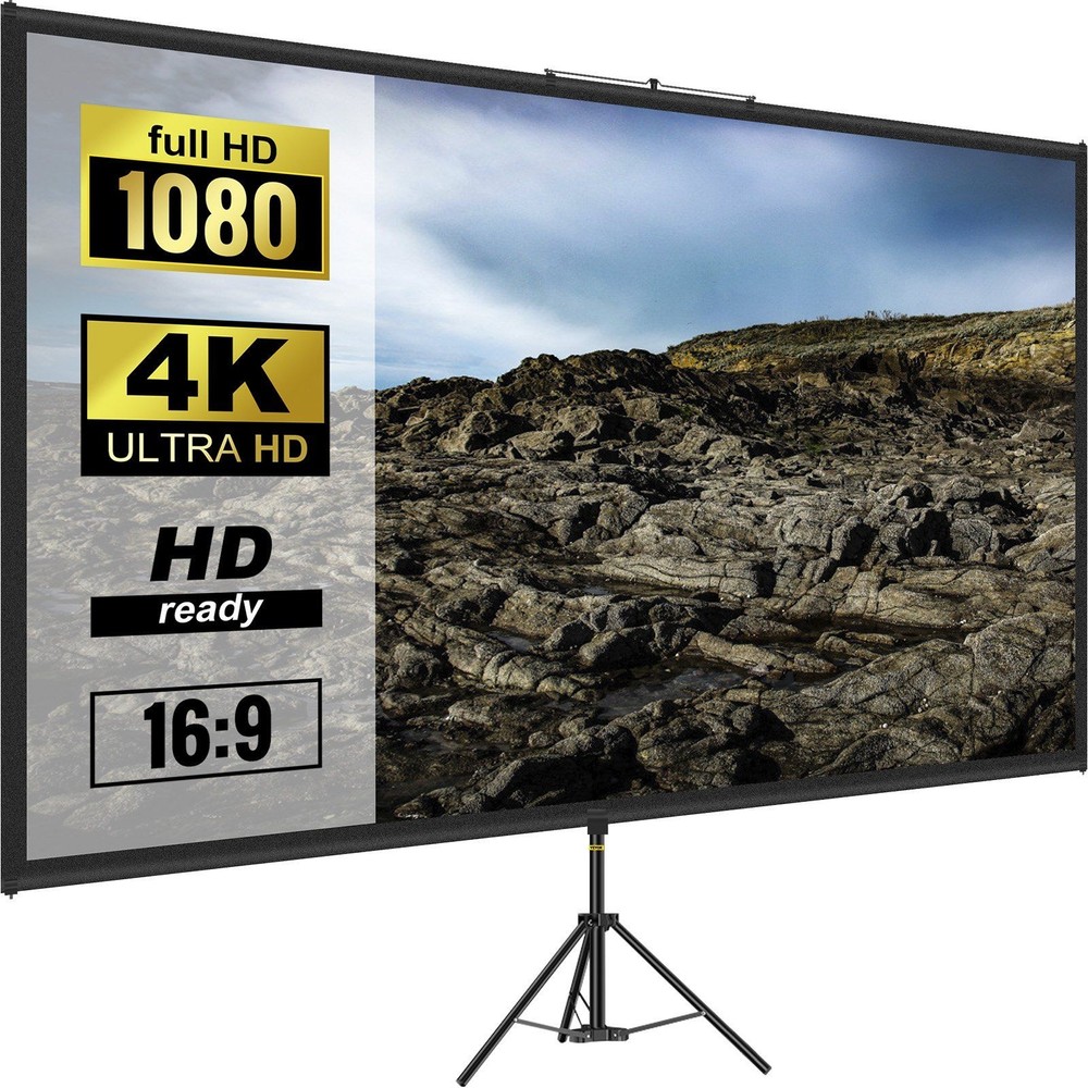 110 inch 16:9 4K HD Projector Screen with Tripod Portable Adjustable