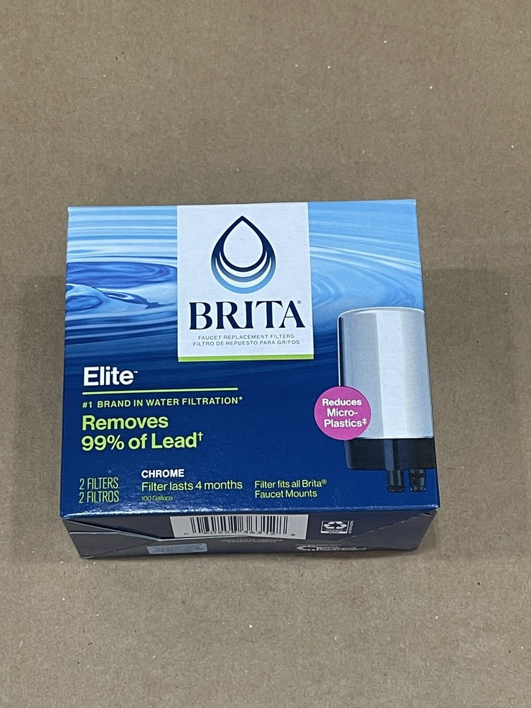 NEW BRITA Faucet Elite Chrome Replacement Filter 2-Pack  Remove 99% of Lead