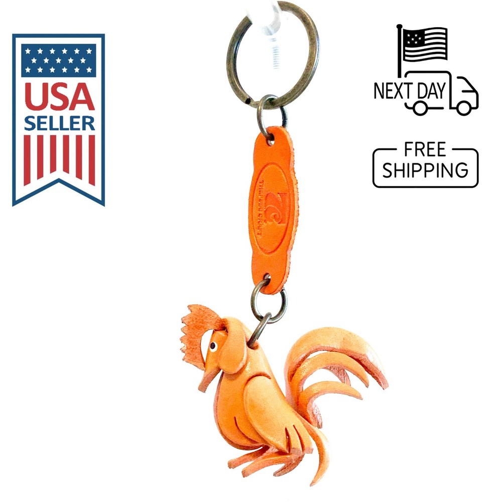 CHICKEN Handmade Leather Keyring