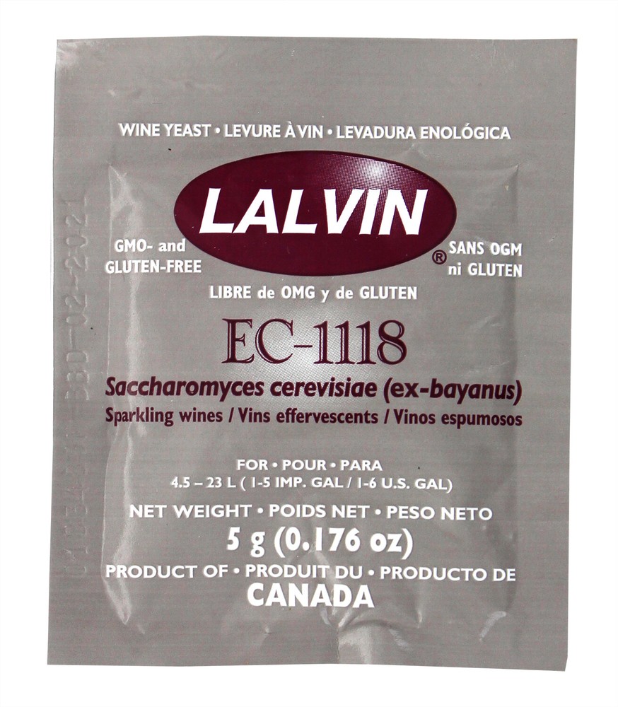 EC-1118 Saccharomyces bayanus (5 g. Pouch)