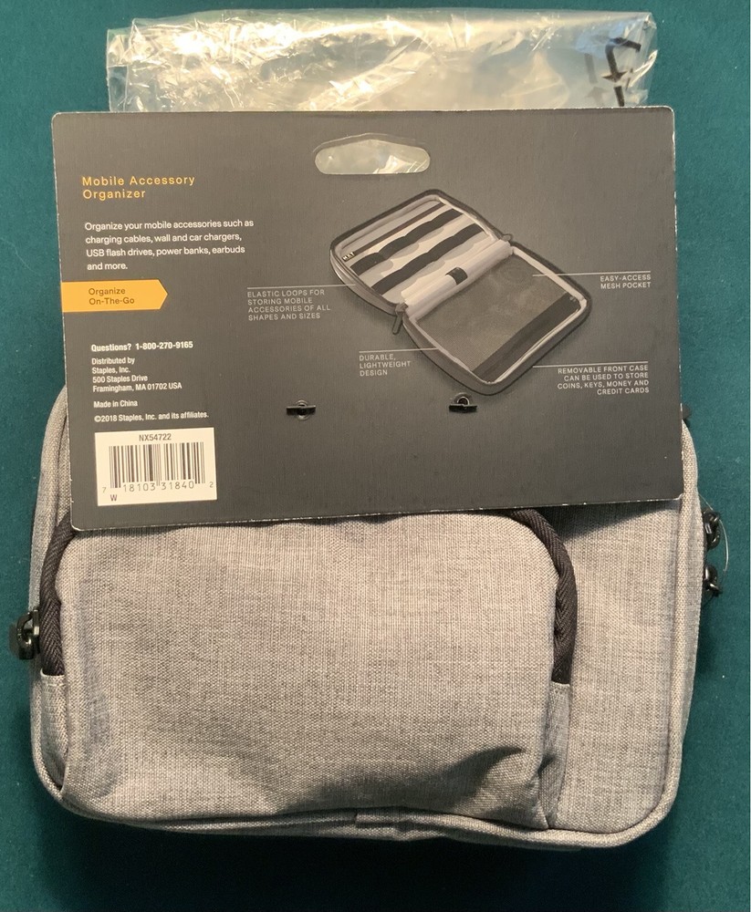 Travel Mobil Accessory Organizer NXT Technologies Fabric New
