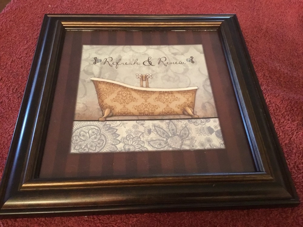 Refresh & Revive Framed 9 1/2" Square Bathroom Wall Hanging