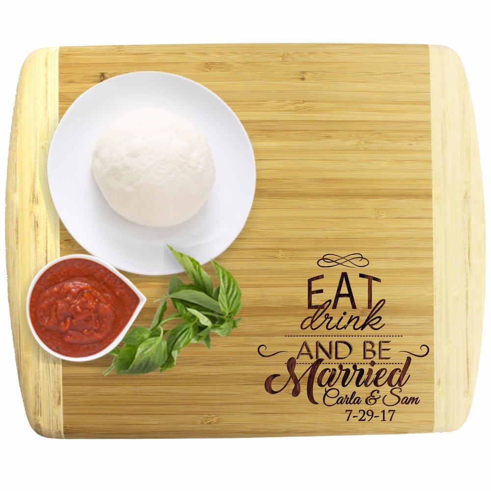 Eat Drink and Be Married Premium Cutting Board - Personalized Wedding Gift