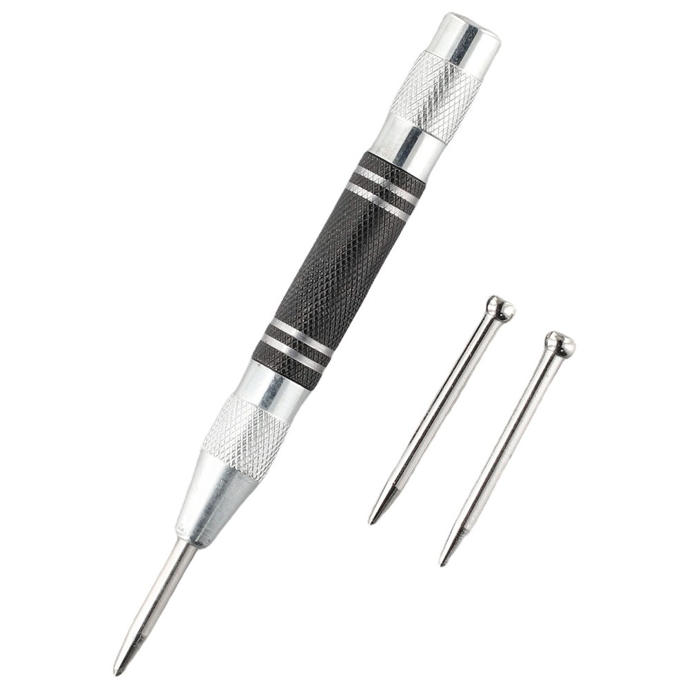 Automatic Center Punch Punch Needle Silver Black Spring Loaded Window Breaker