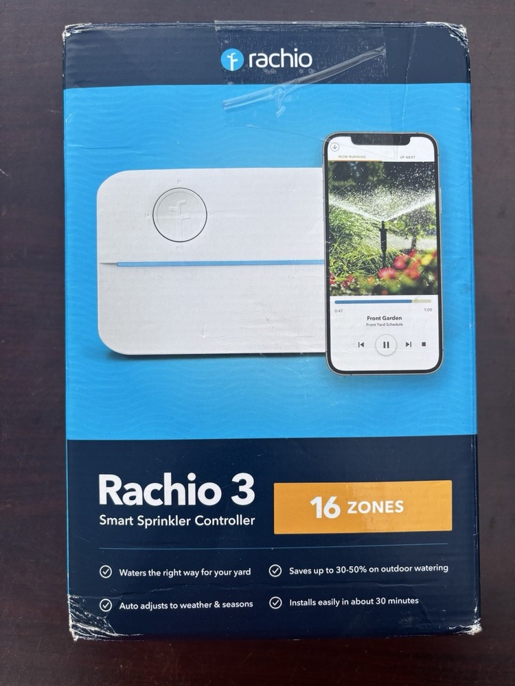 Rachio 3 Wi-Fi Smart Sprinkler Controller (16-Zone Remote Irrigation Control)