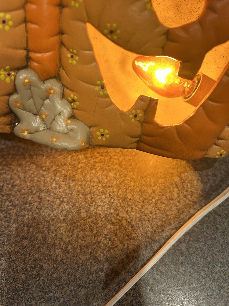 Ceramic Light Up Halloween Jack-O-Lantern Pumpkin Patch Light double Sided