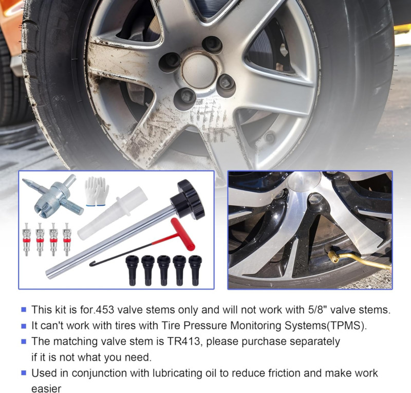 Quick Change Tire Valve Tool Kit,Tire Valve Stem Core Quickly Replacement Tool