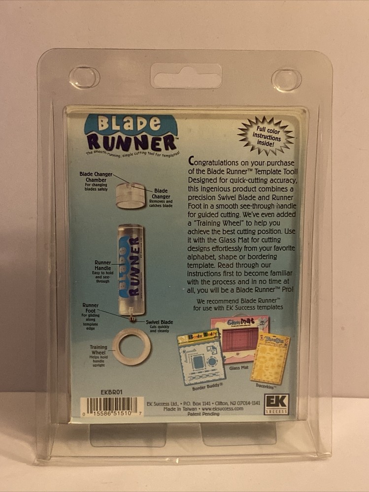 EK Success Blade Runner Cutting Tool for Templates + 3 Blades + Training Wheel