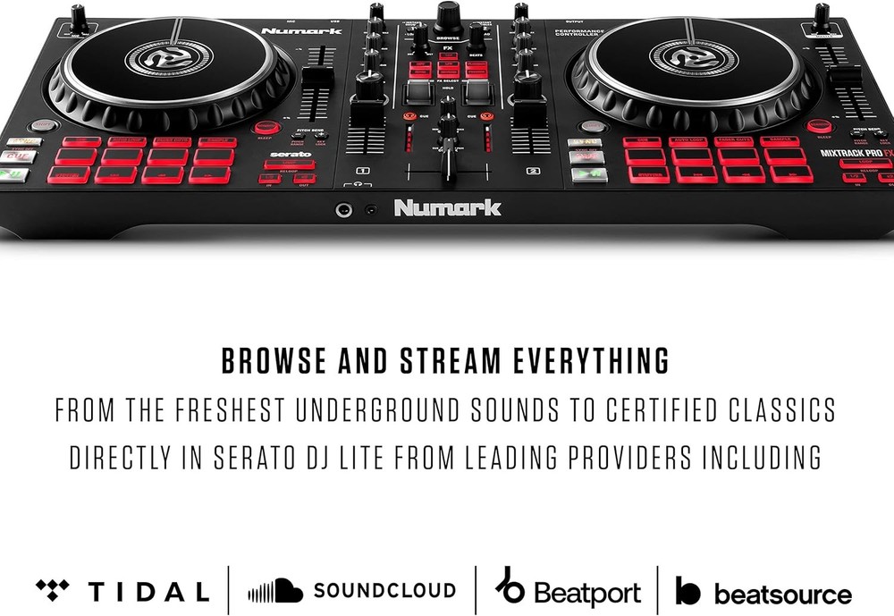 Numark 2-Deck DJ Controller with USB 24-Bit Audio Interface and Serato DJ Lite