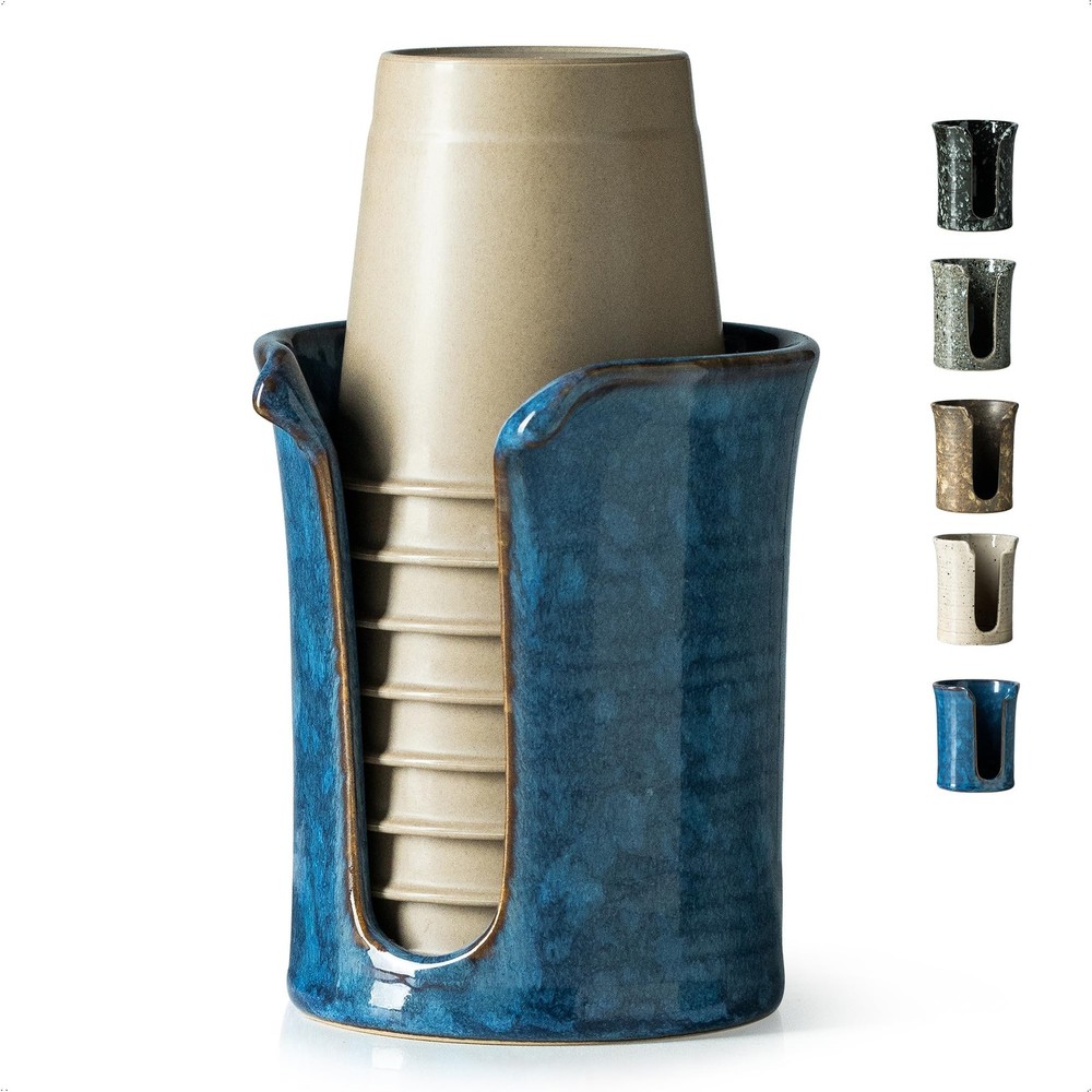 Bathroom Cup Holder, Ceramic Bathroom Cup Dispenser 3 Oz, Small Mouthwash Cup...