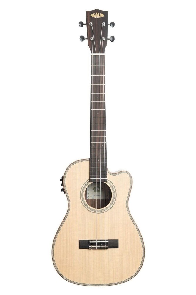 Kala Solid Spruce Top Striped Ebony - Baritone with Cutaway and EQ