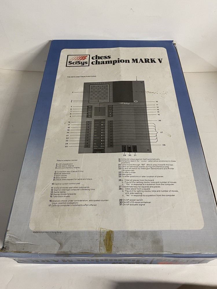 SciSys Chess Champion Mark V. World Champion 1981 Microcomputer. Working.