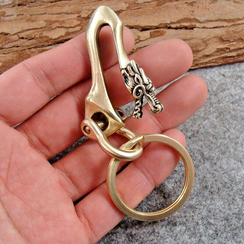 Solid Brass Keychains Keyrings Quick Release Belt Clip Key Chain Key Holder