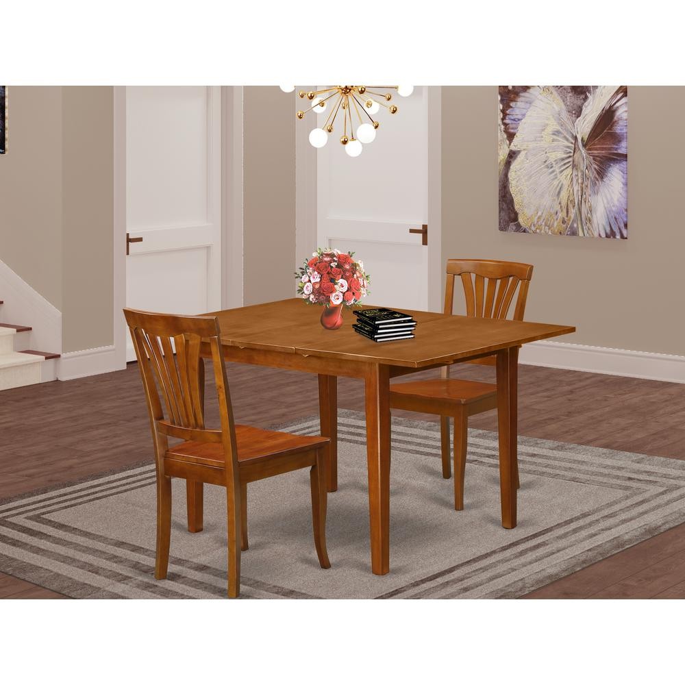 3 Pc Milan Kitchen Table offering Leaf and 2 Wood Kitchen Chairs ...