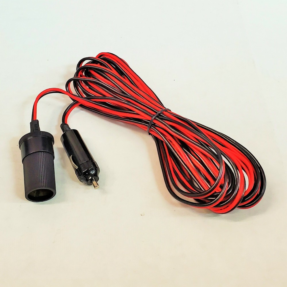 25 Feet 12V Extension Cord Battery Cigarette Lighter Socket Adapter