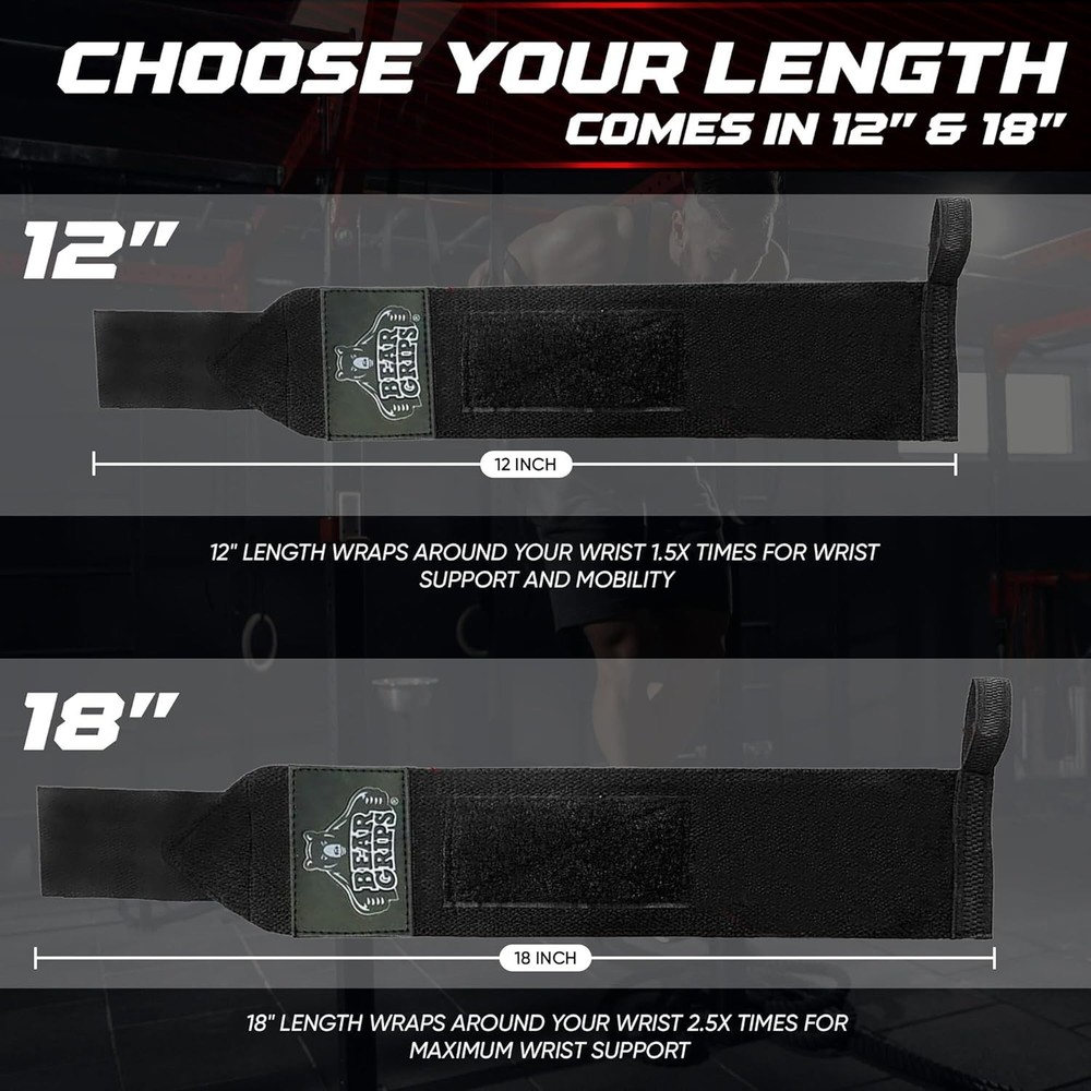 Secure & Comfortable Wrist Wraps for Weightlifting - Ideal for Strength Training