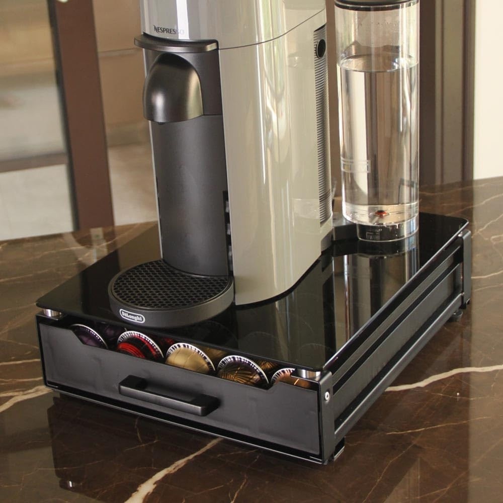 Black Temp glass drawer