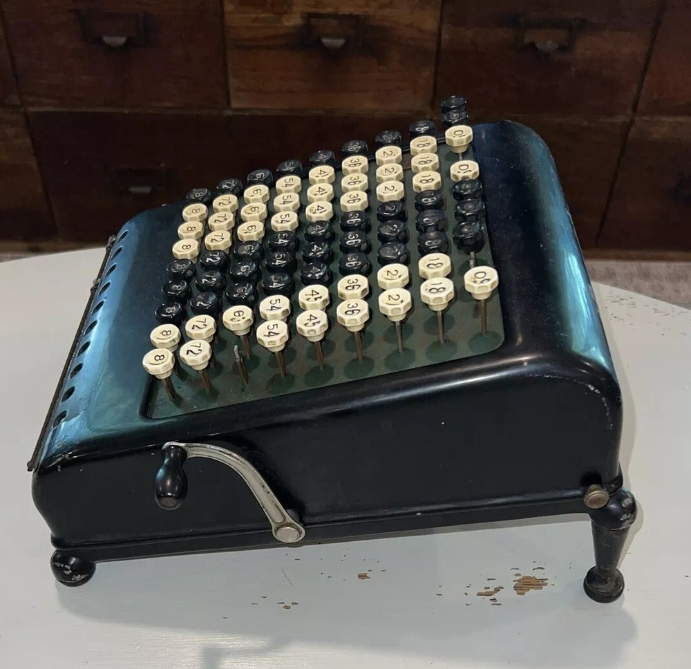 Antique Burroughs Class 5 10 Column Key Driven Calculator Adding Machine Decor