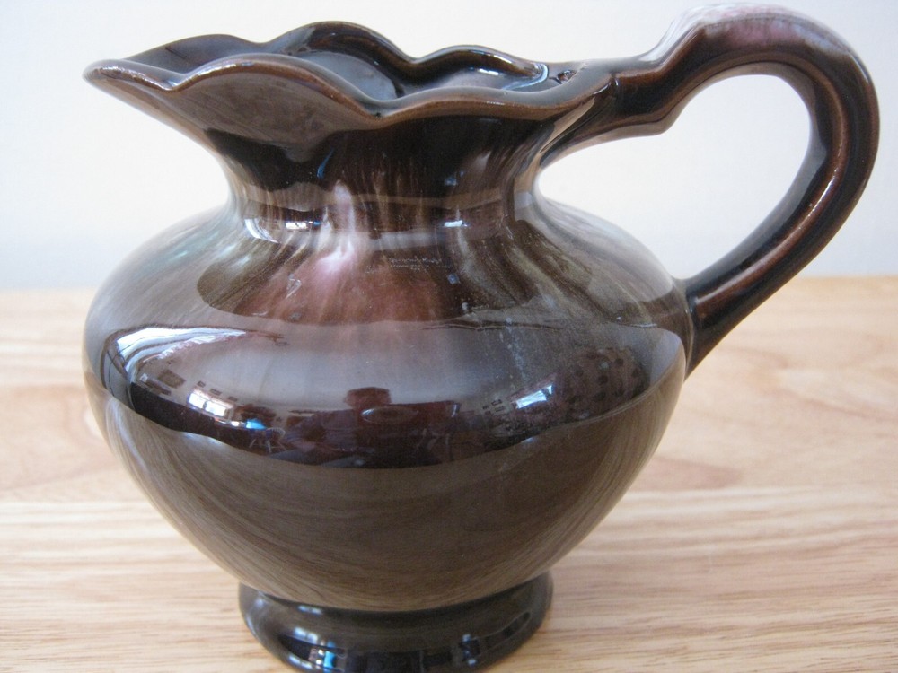Hand Painted Drip Glaze Multicolored Pitcher & Bowl Set