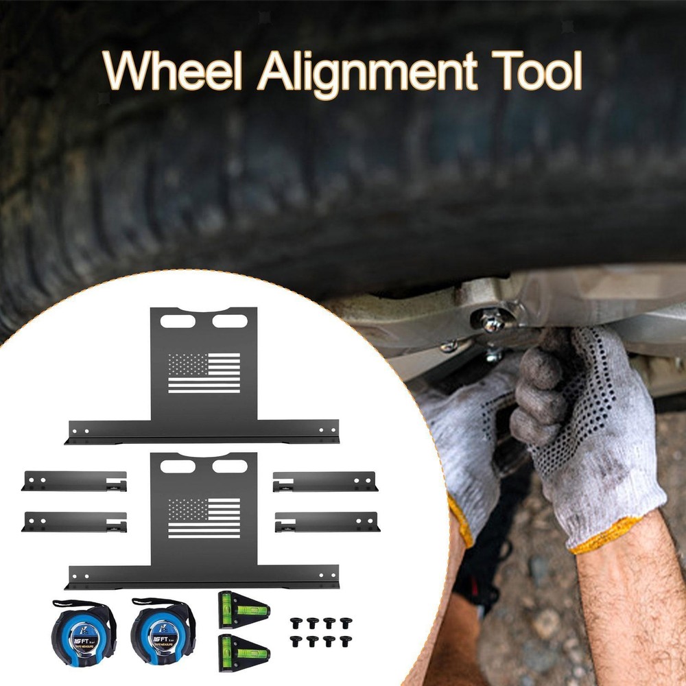 2 Set Wheel Alignment Tool Kit Efficient Automotive with Tape Measures