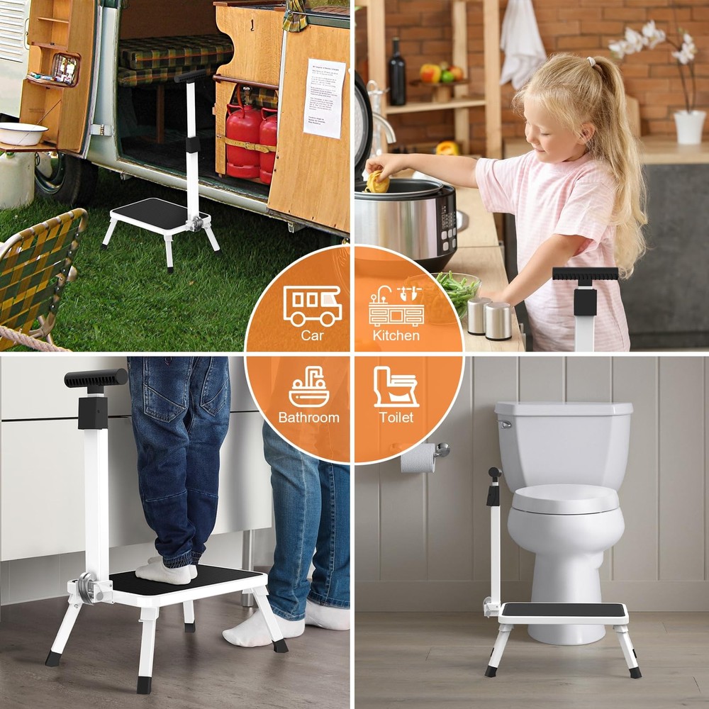 Step Stools for Adults, Foldable Step Stool with Handle for Elderly Seniors S...