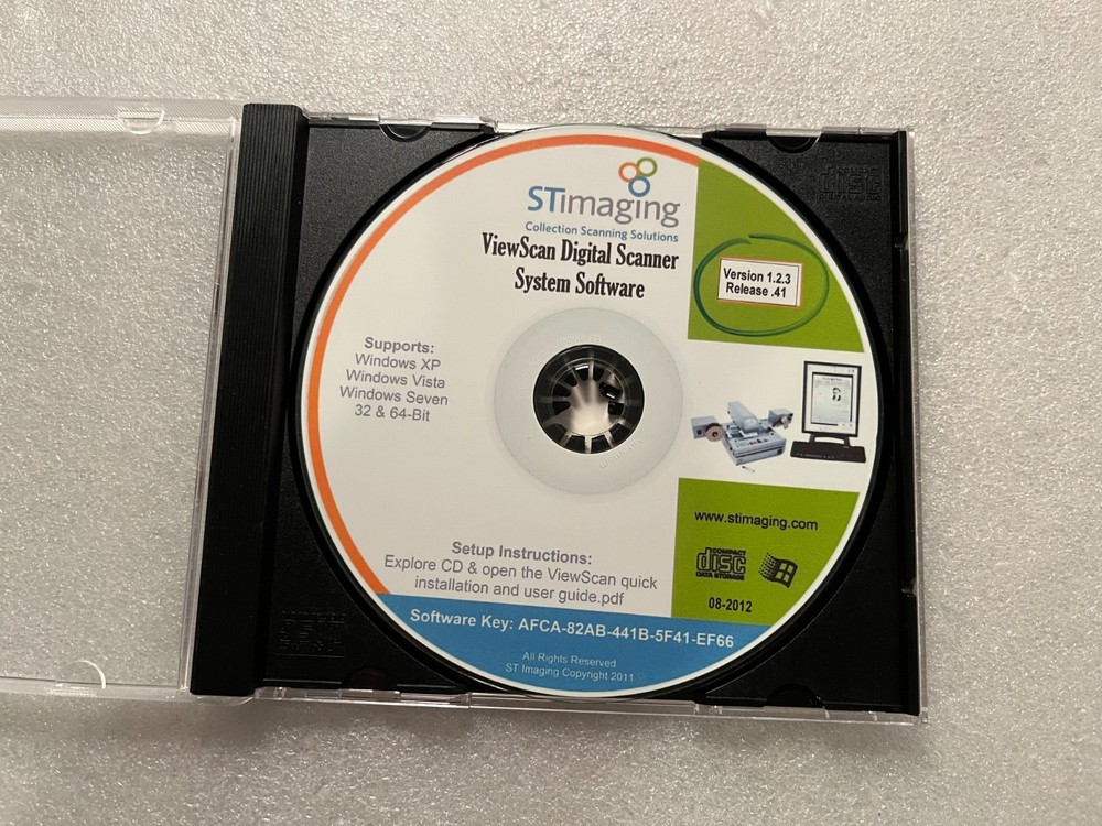 STimaging ViewScan Digital Scanner System Software CD-ROM with Software Key