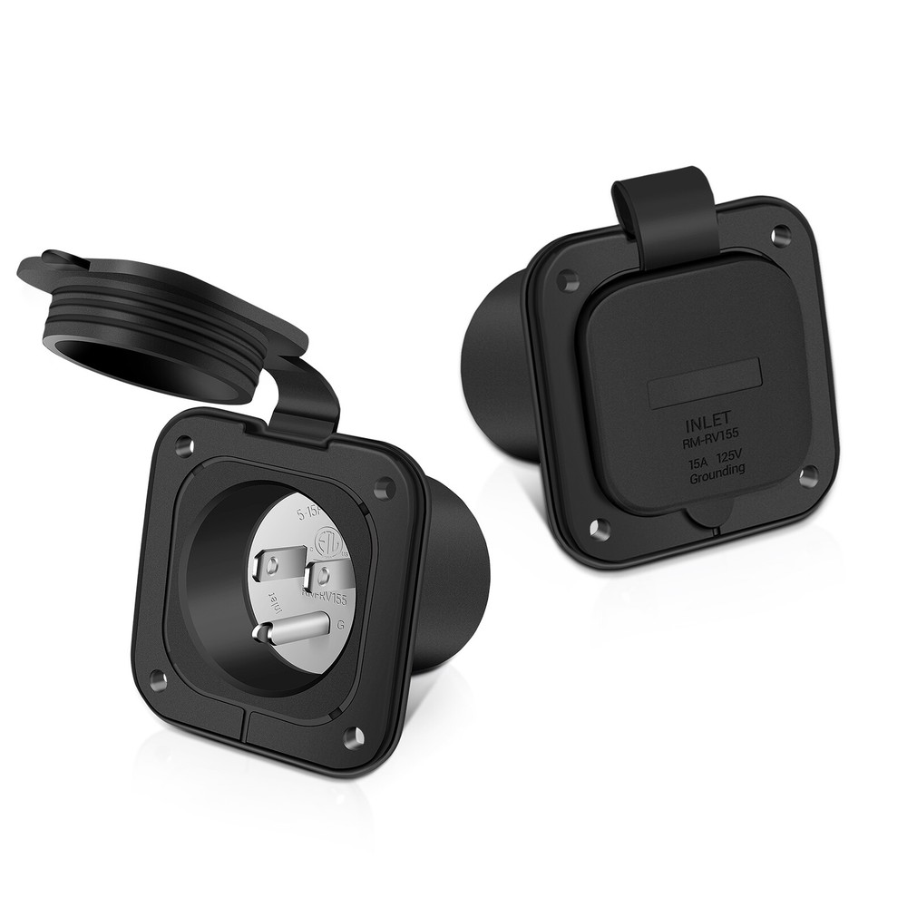15A 125V AC Port Shore Power Plug Electrical Outlet Flanged Inlets for Boat RV