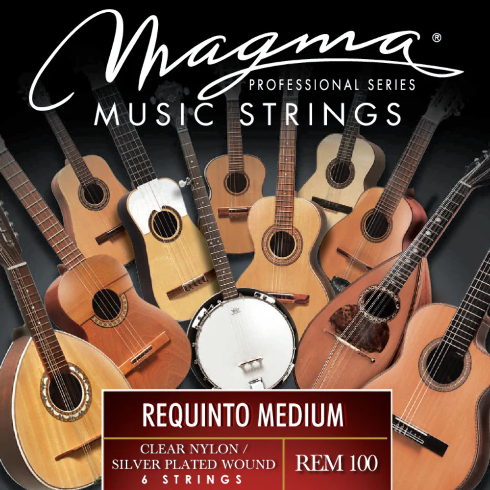 Magma REQUINTO Guitar Strings Medium Tension Clear Nylon - Silver Plated W. Set
